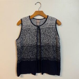 Chico's ombre cotton sweater vest dark blue size 1 medium